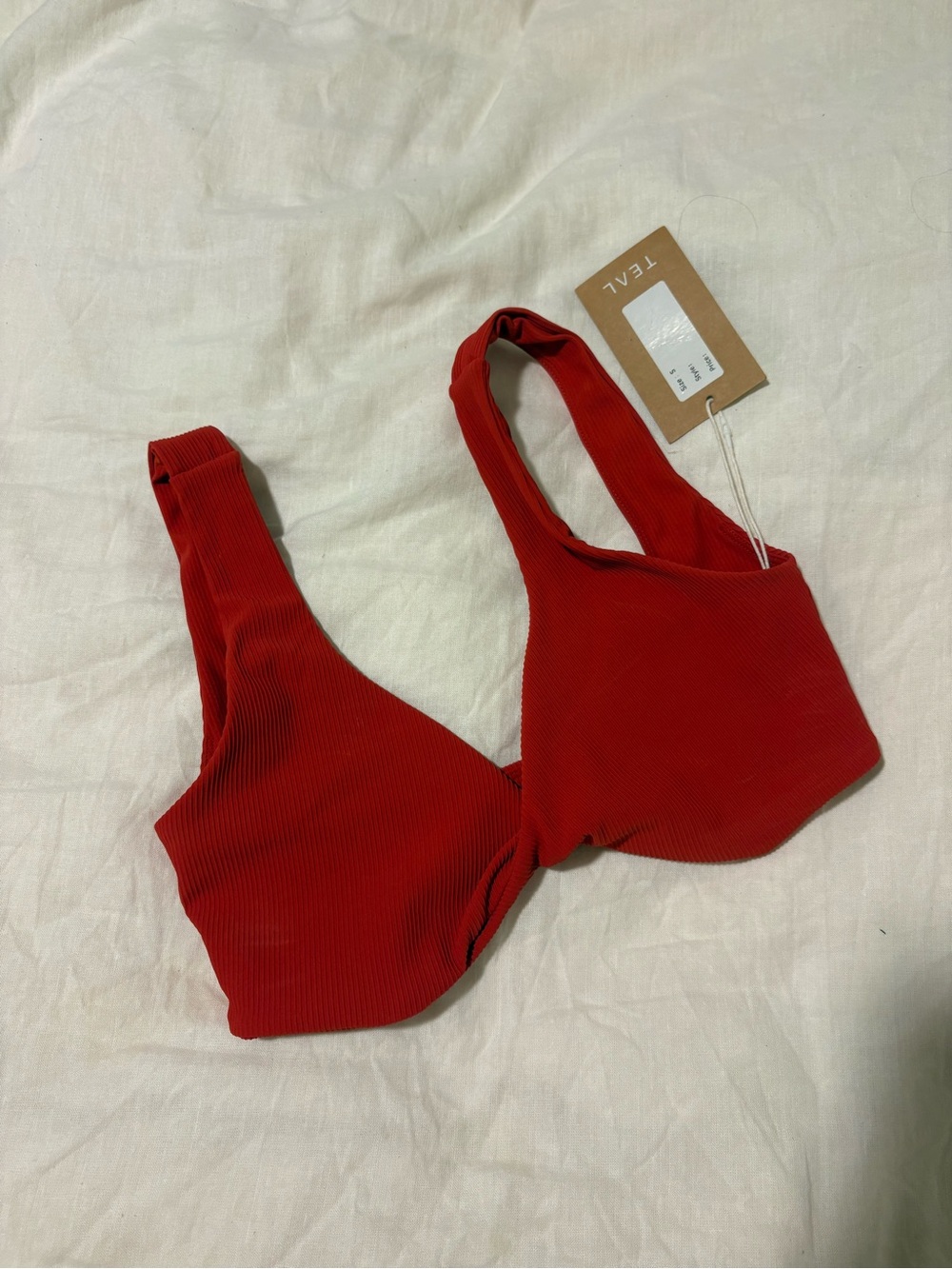 Fighting Eel Red Ribbed Sports Bralette